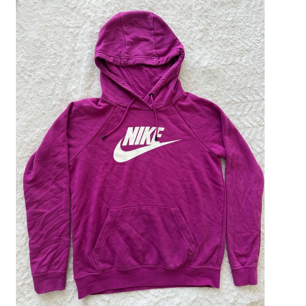 Nike Hoodie Womens XS Sportswear Essential Magenta Purple Pullover Excellent